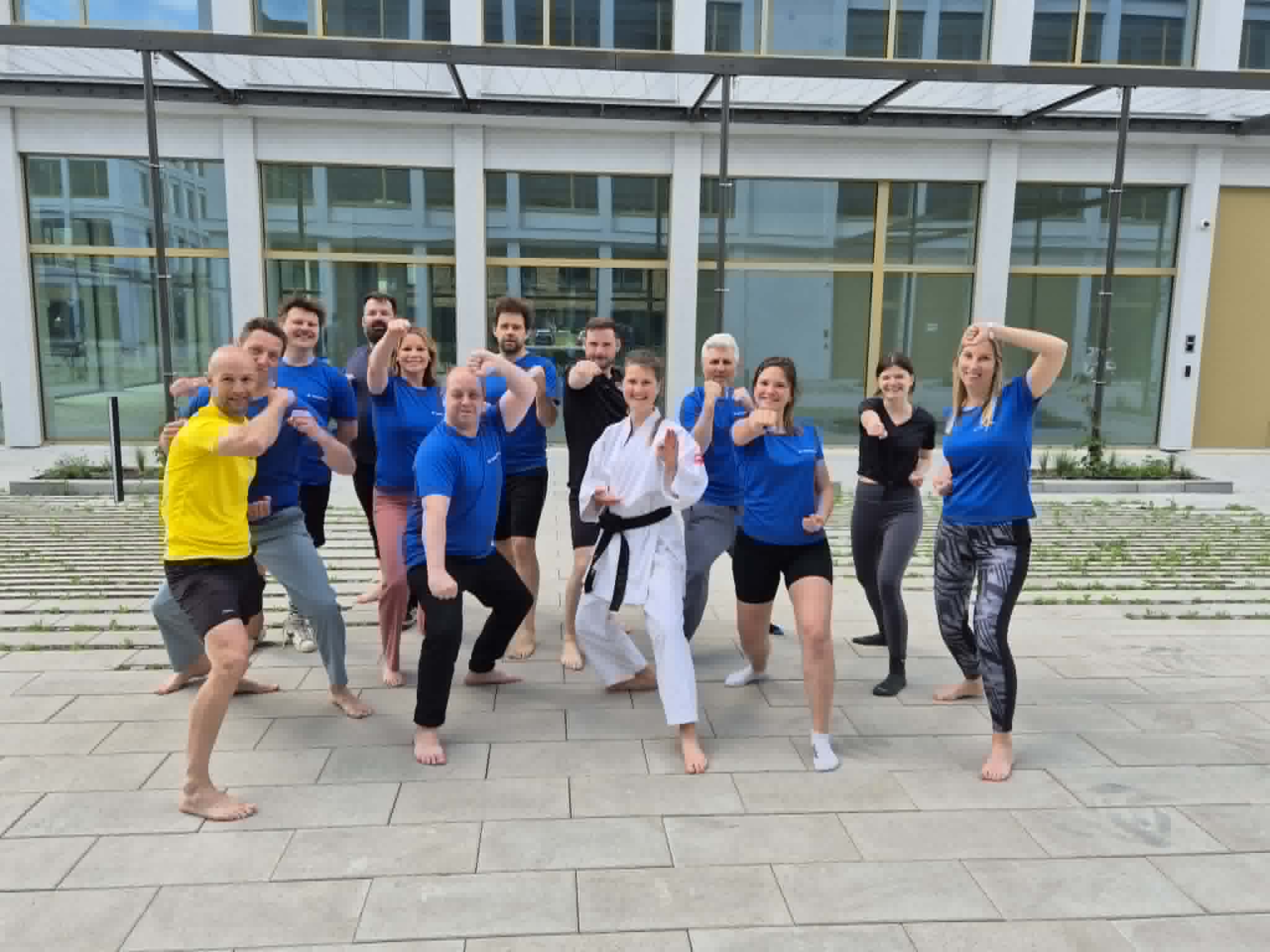 Karate class with our colleague Inge