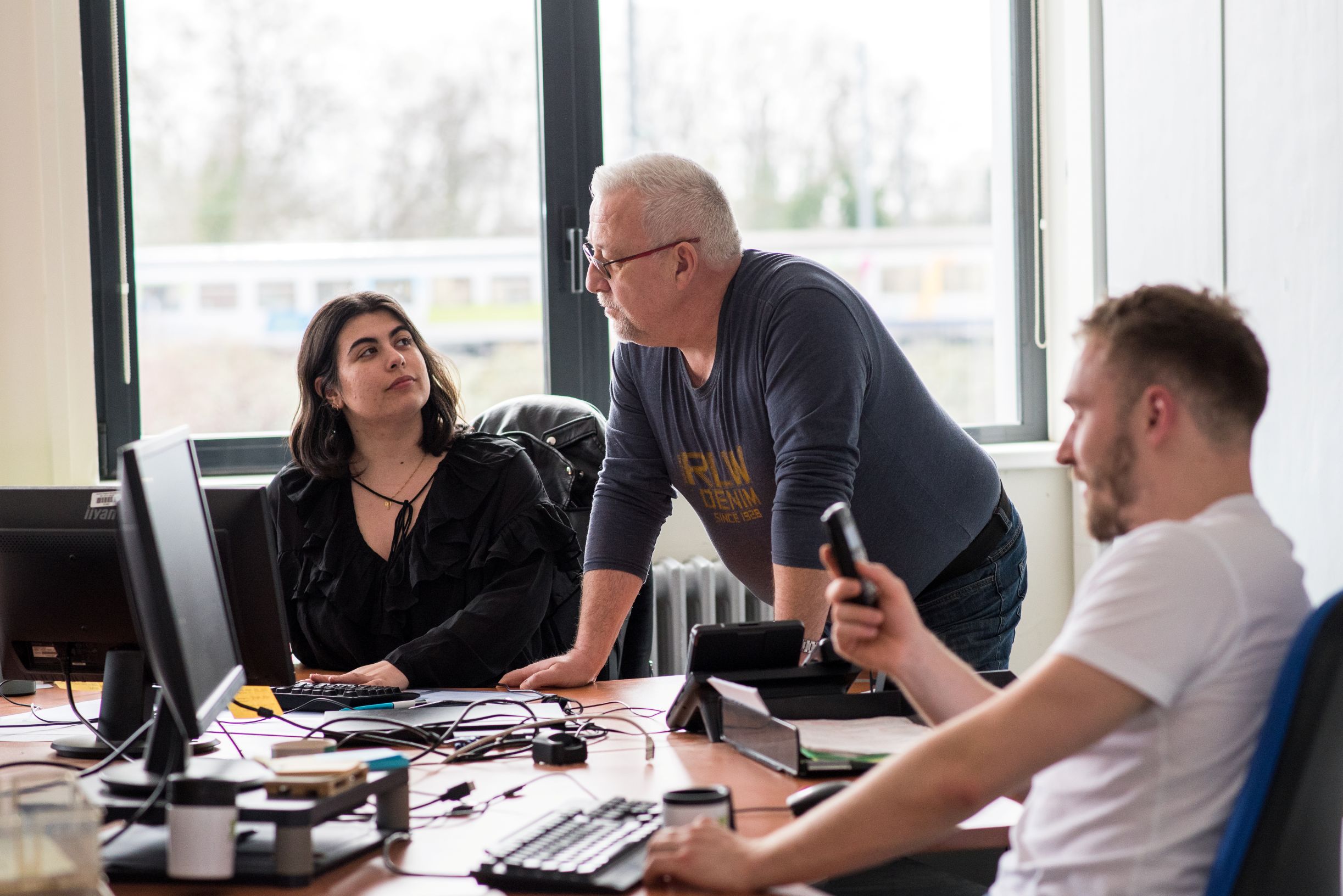 Employees working as a team