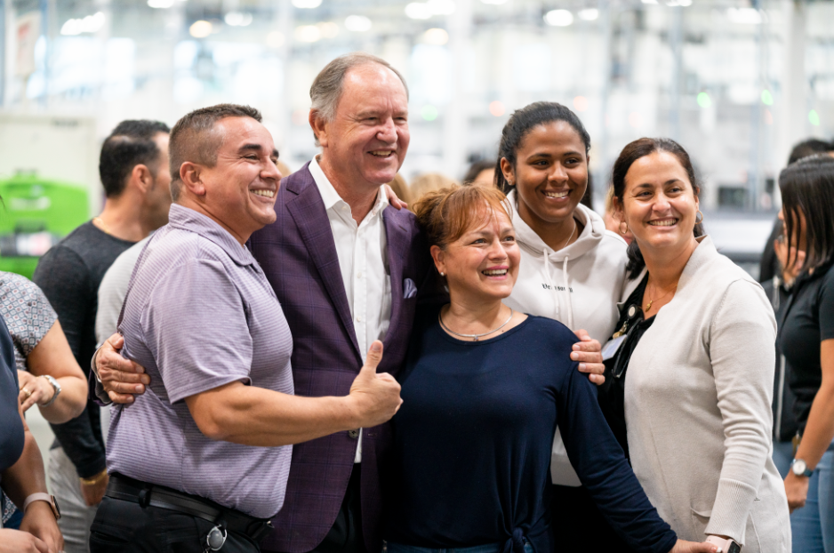 When leaders lead with heart: Our founder spending time with our manufacturing team.