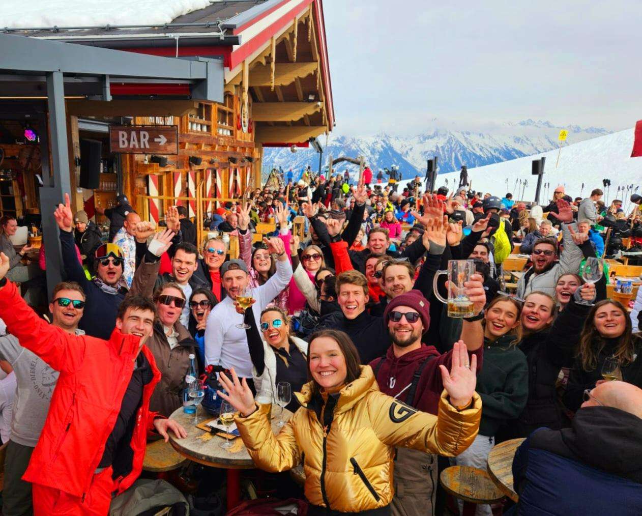 Fresh snow, fresh energy—ready to reach new heights together during our ski trip.
