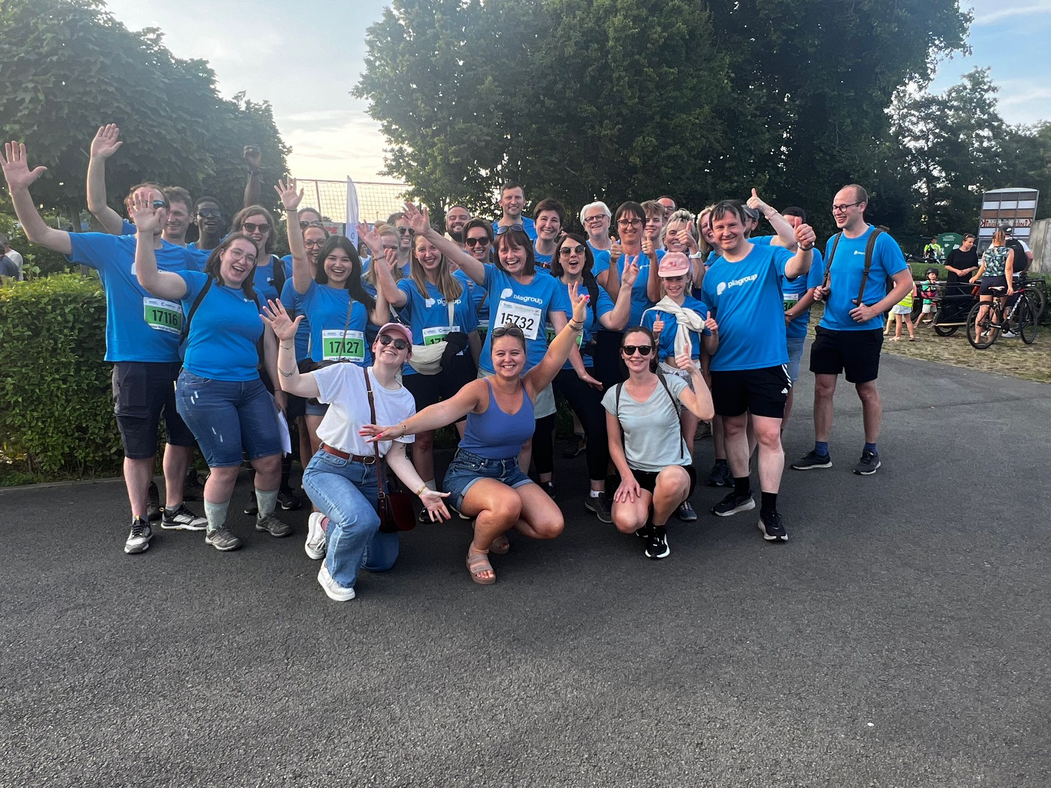 We encourage people to do sports: together we did the 10 miles, this is a picture of