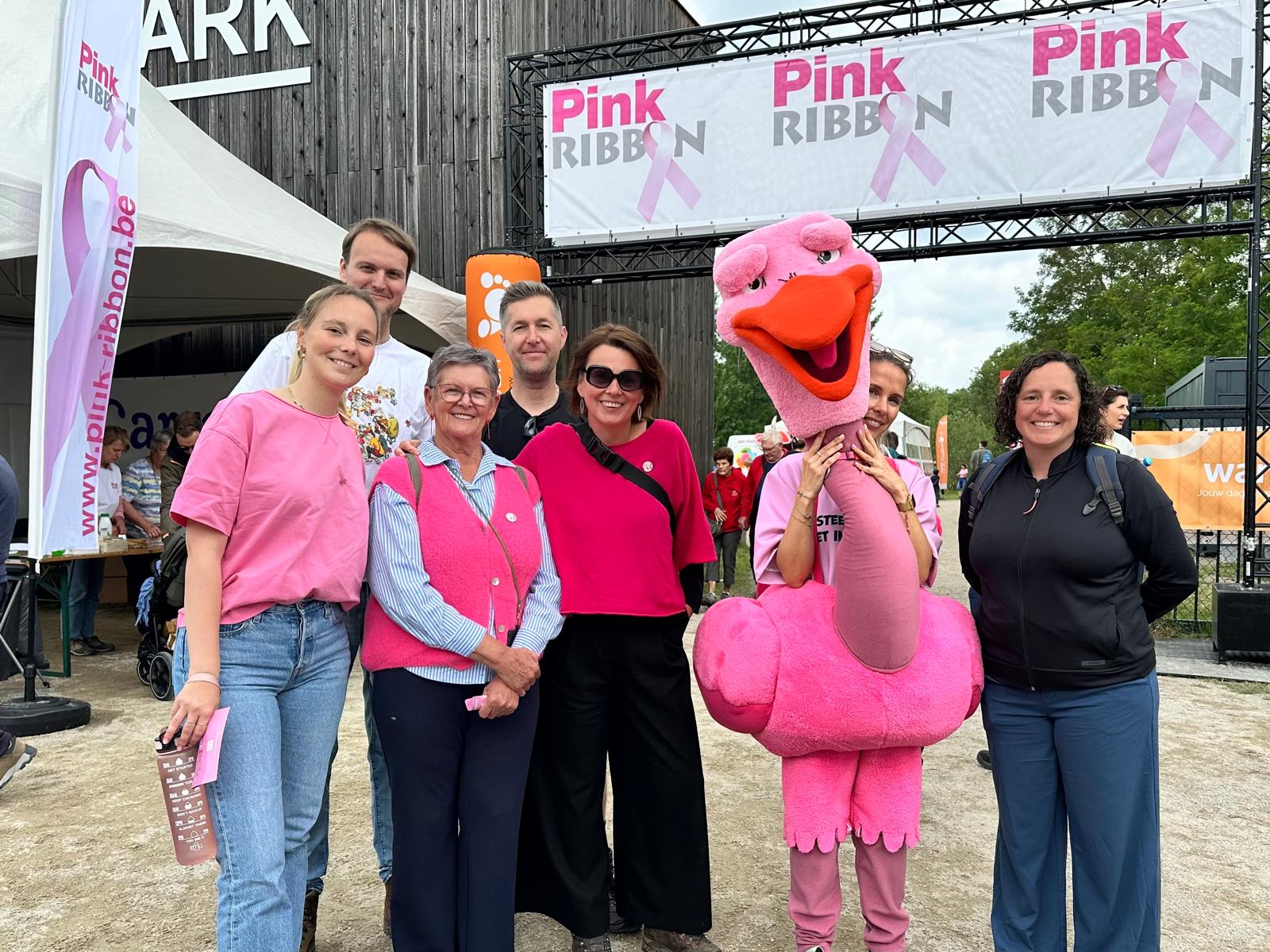 Colleagues attending Walk for Pink Ribbon event, Unique is a partner of Pink Ribbon