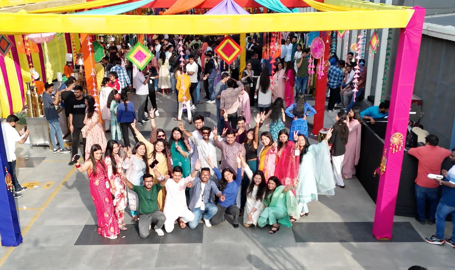 U Krewers in India came together to celebrate Holi with vibrant decor, music, and dance.