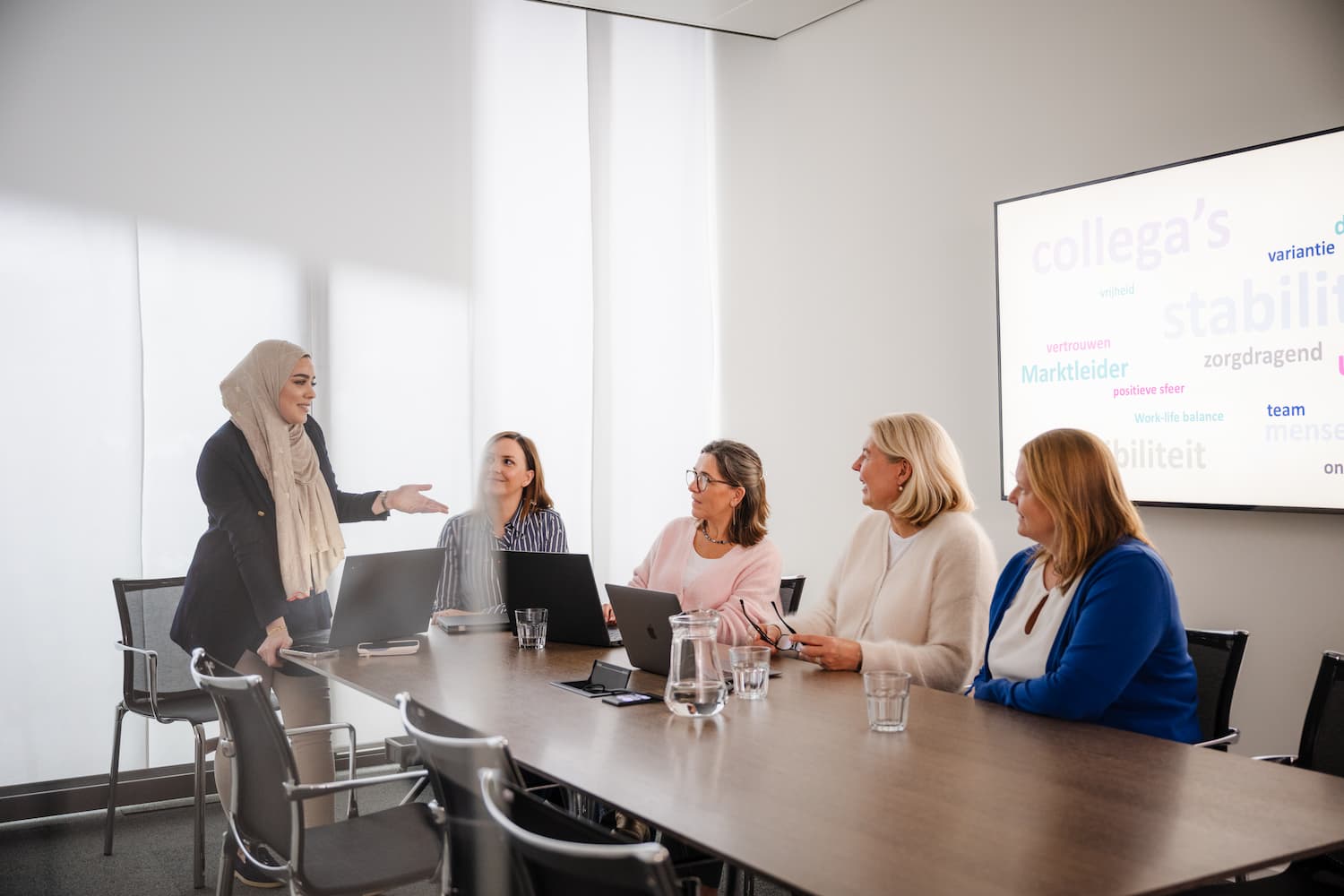 Colleagues in work meeting